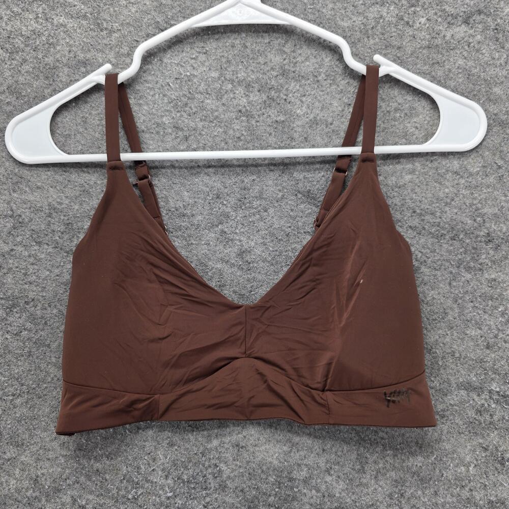 Yitty Bralette Womens Medium Brown V Neck Adjustable Straps Wireless Shapewear